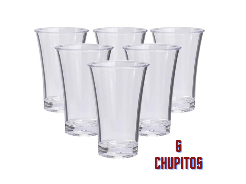 Dispensador con 6 vasos de chupito para licores